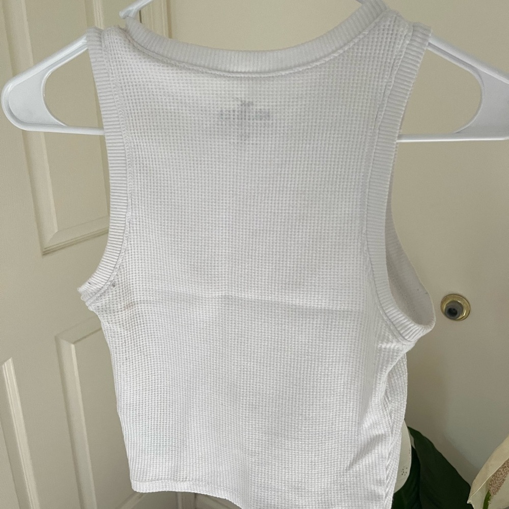 White Ribbed Tank Top - Picture 2 of 3